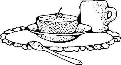 Grapefruit and coffee clipart