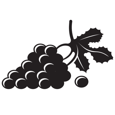 Grapes fruit silhouette monochrome clipart