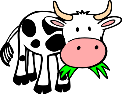 Grass-eating cow clipart