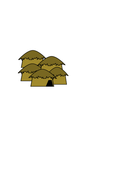 Grass huts clipart