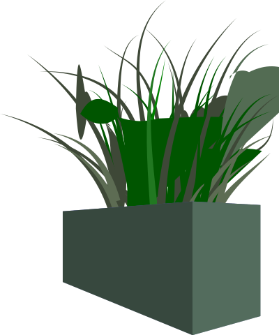 Grass in square planter clipart