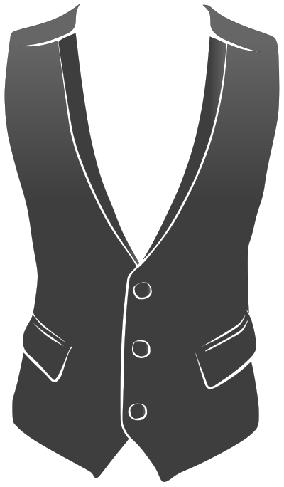 Gray and white waistcoat with shaded gradient clipart