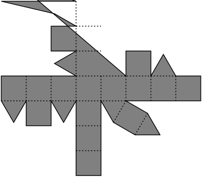 Gray Rhombicuboctahedron Net clipart