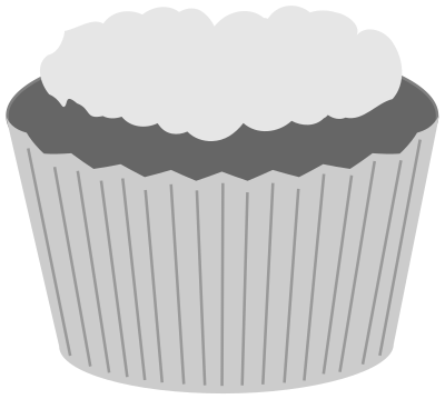 Grayscale cupcake clipart