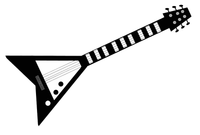 Grayscale Electric Guitar clipart