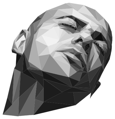 Grayscale Low Poly Man By GimpWorkshop clipart