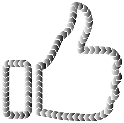 Grayscale Thumbs Up Tire Treads clipart