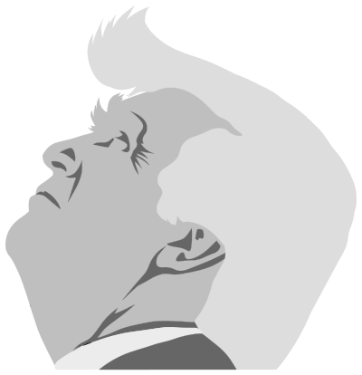 Grayscale Trump Profile clipart