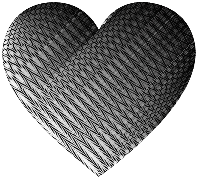 Grayscale Wavy Heart clipart