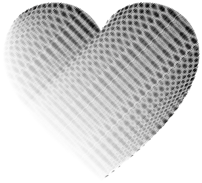 Grayscale Wavy Heart No Background clipart