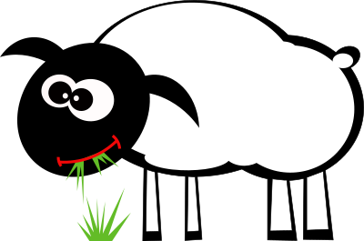 Grazing sheep clipart