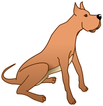Great dane sitting clipart
