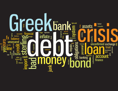 Greece debt crisis word cloud clipart