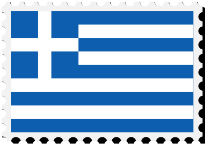 Greece flag stamp clipart