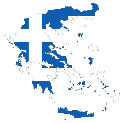 Greece Map Flag With Stroke clipart