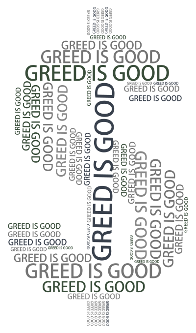 Greed Word Cloud Grayscale clipart