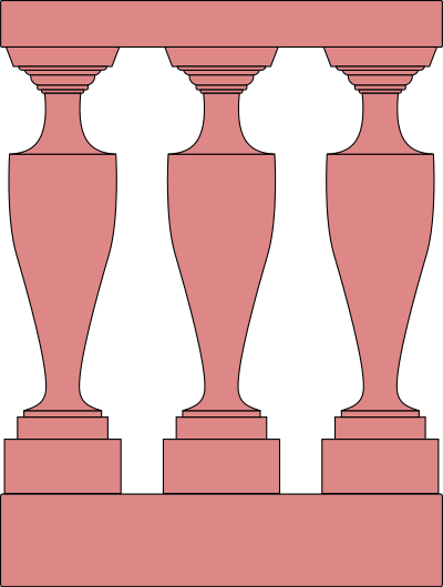 Greek balustrade clipart