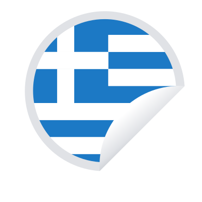 Greek flag peeling sticker clipart