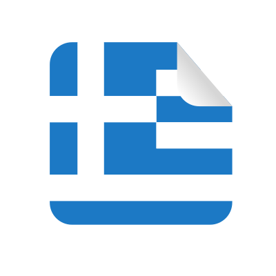 Greek flag square sticker clipart