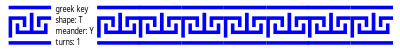 greek key T shape/1 turn/meander/lines clipart
