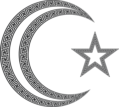 Greek Meander Crescent And Star clipart