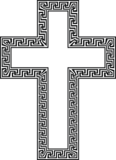 Greek Meander Cross clipart