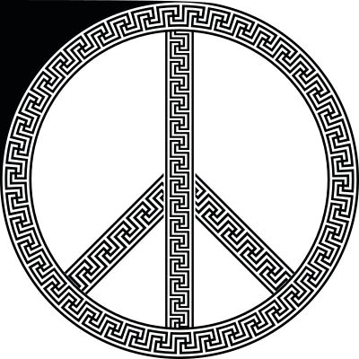 Greek Meander Peace Sign clipart