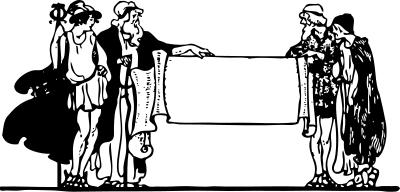 Greeks around banner clipart