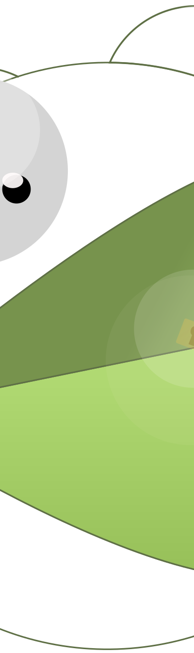 Green 3D pacman eating orange balls (rugk's avatar) clipart