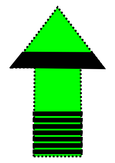 Green and Black arrow clipart