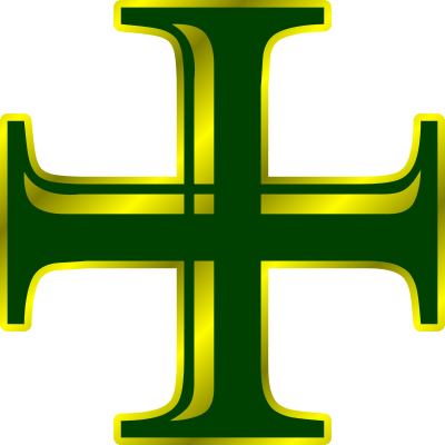 Green and Gold Cross clipart