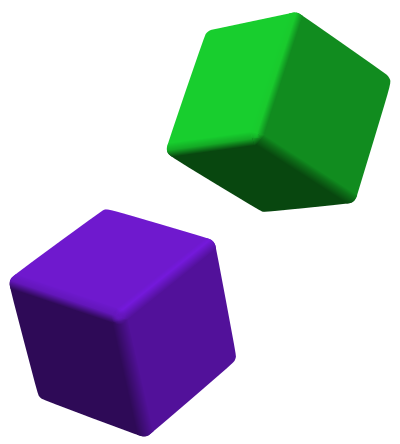 Green and Purple Dice clipart