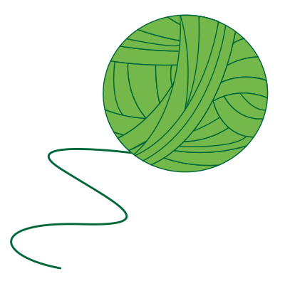 Green Ball of Yarn clipart