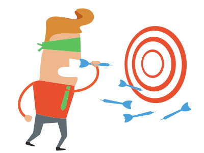 Green Blindfolded Darts clipart