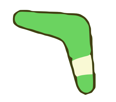 Green Boomerang clipart