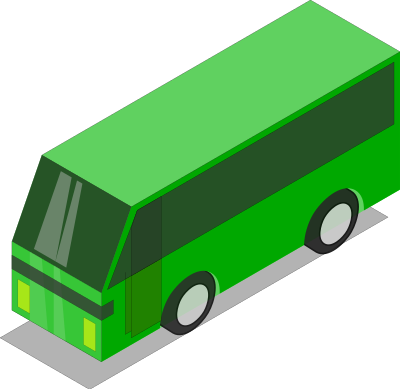 Green bus clipart