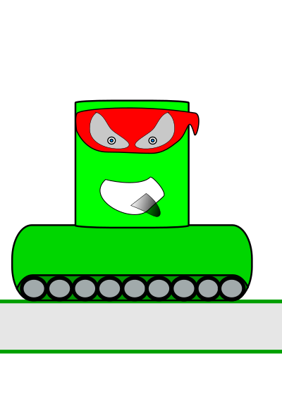 Green Canman Ninja with a continuous track clipart