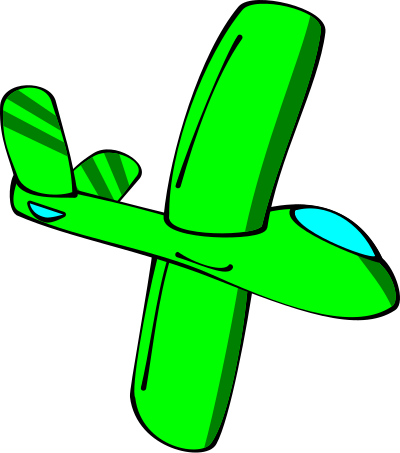 Green cartoon glider clipart