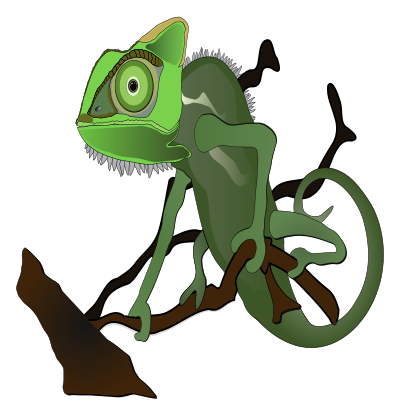 Green chameleon clipart