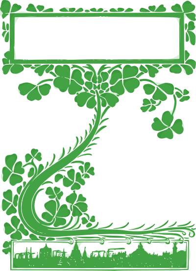 Green Clover Frame clipart