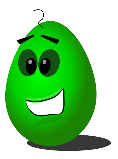 Green comic egg clipart