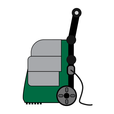 Green Commercial Upright Carpet Cleaner clipart