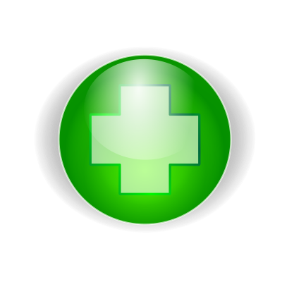 Green cross button clipart