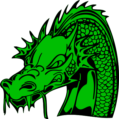 Green dragon head clipart