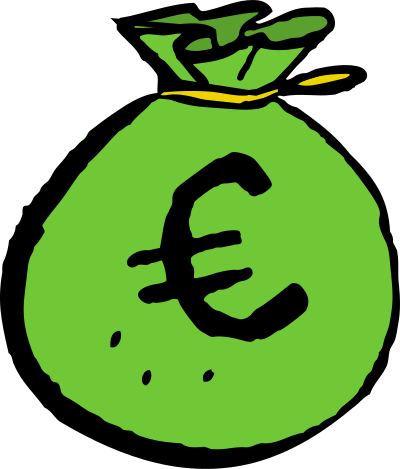 Green EUR Money Bag clipart