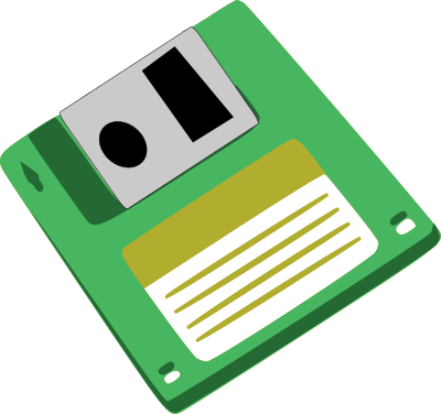 Green Floppy Disk clipart