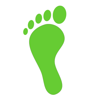 Green foot print clipart