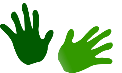 Green hands clipart