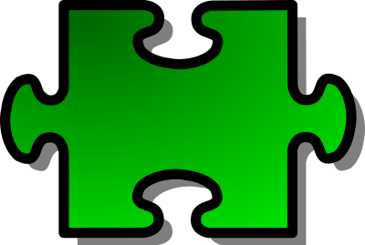 Green Jigsaw piece 02 clipart