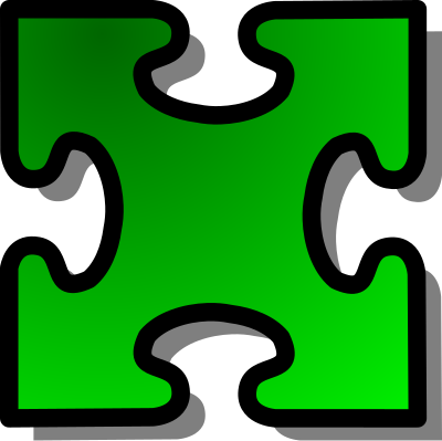Green Jigsaw piece 03 clipart